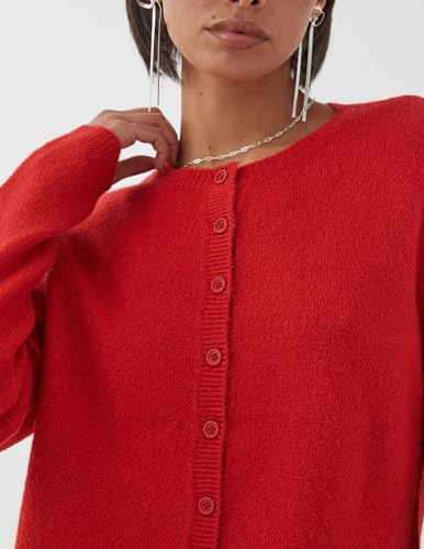 Image of Faretumiya Women Y2k Button Down Crop Sweater Cardigan Long Sleeve Open Front Crewneck Cardigan Cute Knit Pullover Tops
