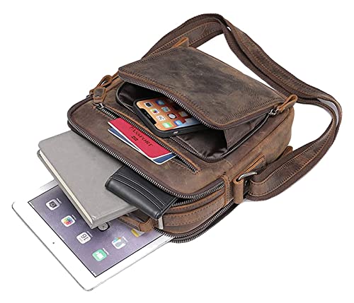 Small Messenger Bag for Men Retro Handbag, Handbag 9.7inch Tablet Briefcase Shoulder Bag Small Messenger Bag4