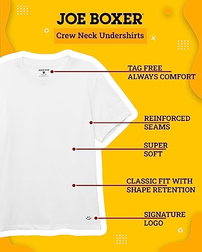 JOE BOXER Mens T-Shirts Pack of 4 - Crew Neck Undershirts for Men Pack of 4 - Mens White T Shirts2