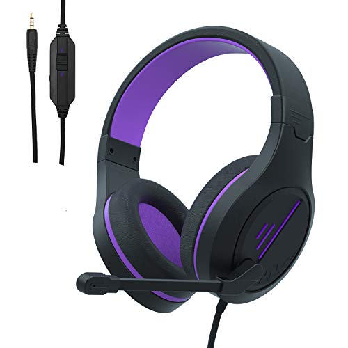Stereo Gaming Headset for PS4, PC,Xbox One Controller, MH601 Noise Cancelling Over Ear Headphones with Mic, Bass Surround, Soft Memory Earmuffs for Laptop Mac Nintendo Switch(Black Purple) Stereo Gaming Headset for PS4, PC,Xbox One Controller, MH601 Noise Cancelling Over Ear Headphones with Mic, Bass Surround, Soft Memory Earmuffs for Laptop Mac Nintendo Switch(Black Purple)