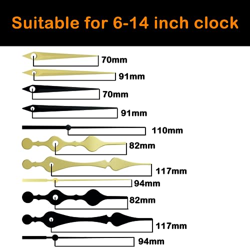 Deewish 16 Set Aluminum Sweeping Silent Clock Hands thumb #5