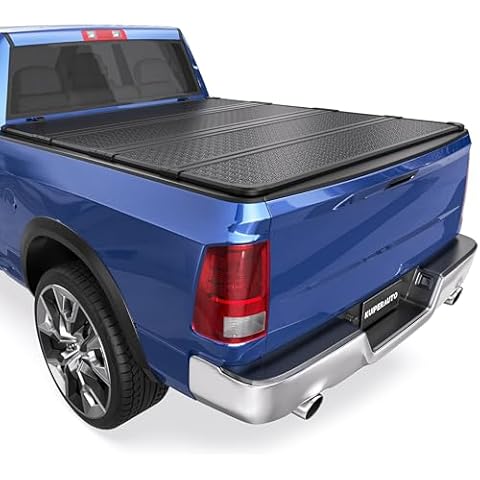 KUIPERAUTO Quad Hard Truck Tonneau Cover Fleetside Compatible with 2009-2026 Dodge Ram 1500 Inclu. Classic & New Body (w/o Ram Box)-5.8 FT Bed On Top 67.4 inch Aluminum Bed Cover Cover