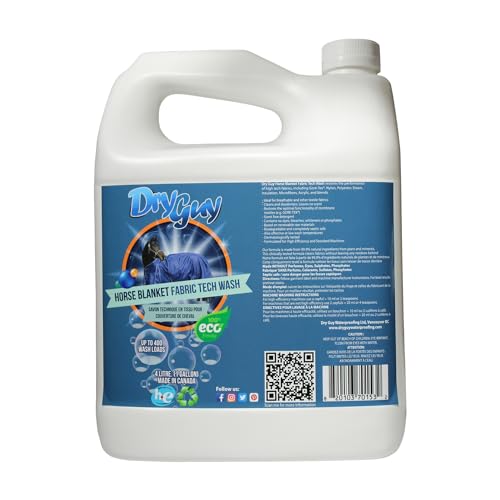 Dry Guy Waterproofing Horse Blanket Fabric Tech Wash – Eco‑Friendly, Highly Concentrated Deep Clean for Turnouts, Stable Sheets & Rugs, Restores Performance