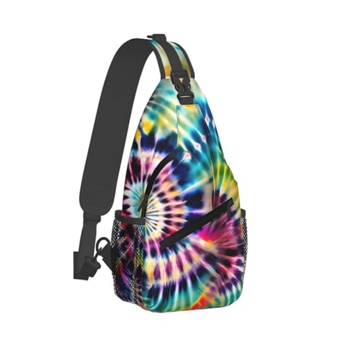 Mochila cruzada urbana estilo Tie Dye negra miniatura 2
