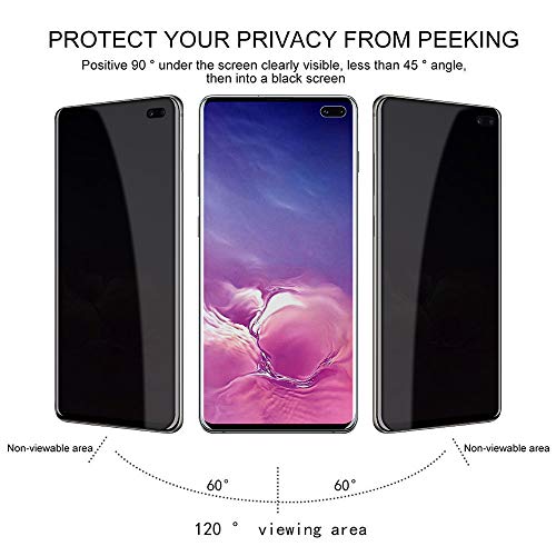 Surbuid Galaxy S10 Plus Privacy Screen Protector, Tempered Glass [Not For Galaxy S10] [Does Not Support Fingerprint Unlock] [Edge Glue] Case Friendly 3D Touch Screen Protector For Galaxy S10 Plus #TOP3