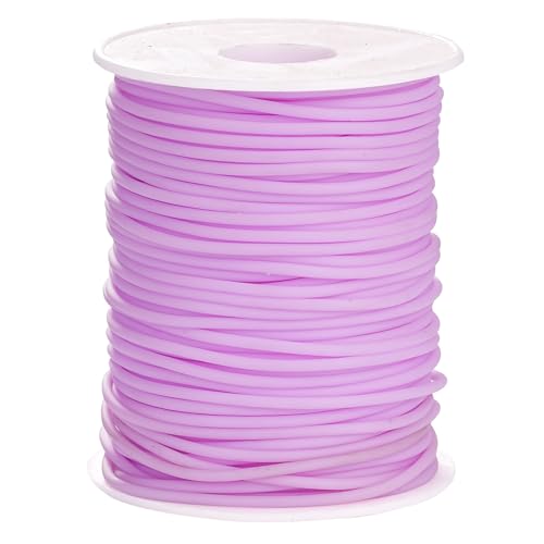 Hollow Pony Bead Rubber Tube Lacing 54 Yards 2mm Light Purple Rubber Saver