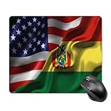 America Vs Bolivia Bolivian Flag Combo Non-Slip Mousepad Rubber for Office Gaming Computer Accessories Mousemat Pad Black 8.7X7.1 in