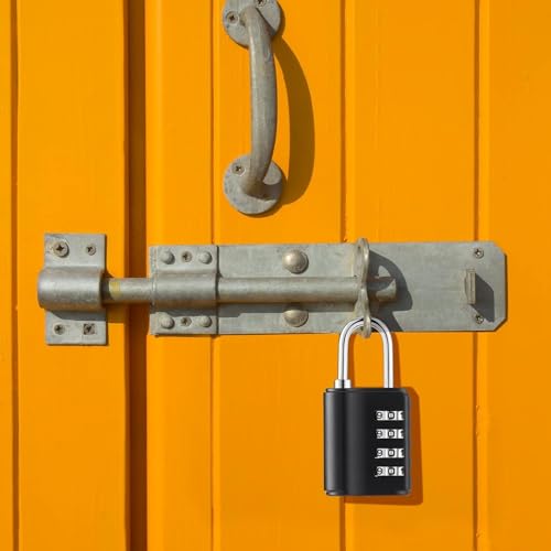 Image of 2-in-1 Padlock with Key & 4-Digit Combination | Heavy Duty Metal Security Lock with Resettable Code Wheel | Dual Unlock Lock for Gym Locker, Luggage, Storage & Travel (Black)