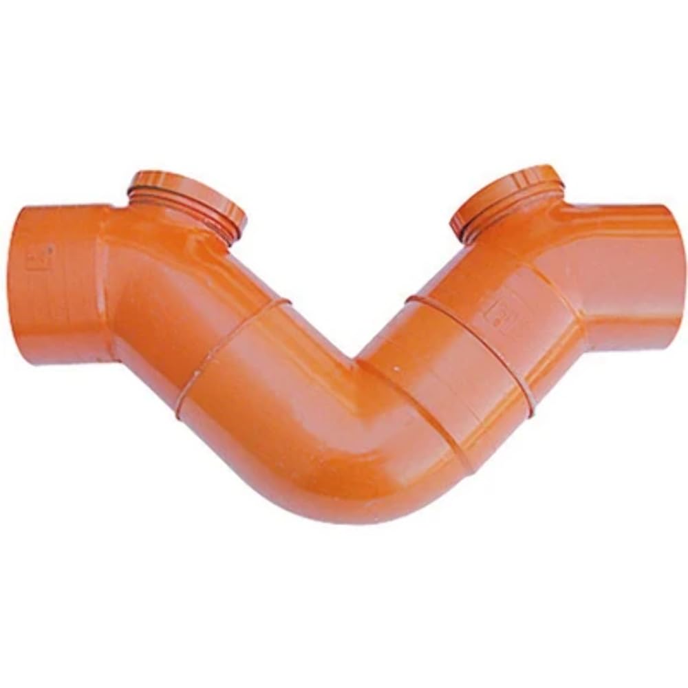 Poziomy syfon 2 szt. zaślepki z PCW czerwone 140 mm do rur spustowych, wielokolorowe, śr. 140