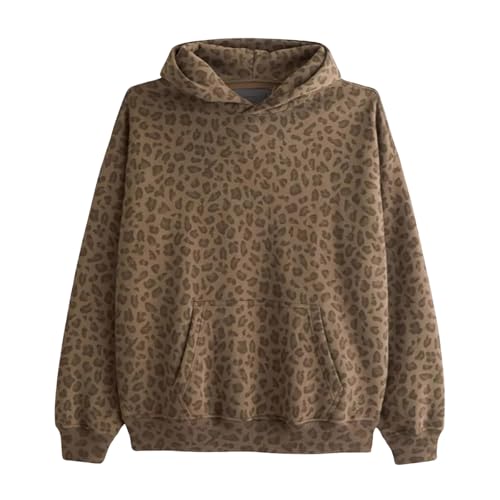 CORIRESHA Men Y2K Leopard Print Hoodie Long Sleeve Casual Vintage Pullover Sweatshirt With Pockets4