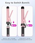Curling Iron,1.25 Inch Curling Wand with Clamp,Extra Long Barrel Creates Loose Curls,Hair Curler for Use on Long/Medium Hair, Dual Voltage for Traveling,Hair Style Tools,Rose Gold