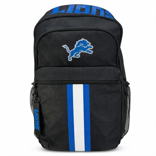 Proformance Home NFL Detroit Lions Backpack Triple Stripe Wordmark Design with Keychain