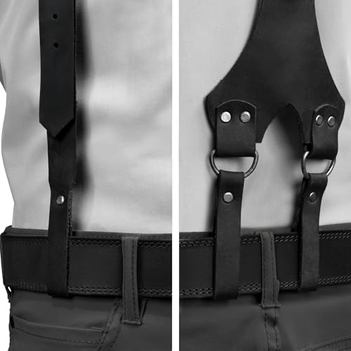 Image of Hide & Groom, Riveted Suspenders with Adjustable Size Straps, Full Grain Leather, Handmade
