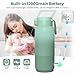 Qupite Portable Bottle Warmer for Travel, 17oz Portable Milk Warmer for Baby Fast Heating, 30W Fast Charge Precise Temperature Control Bottle Warmer On The Go Baby Milk Warmer for Breastmilk & Formula