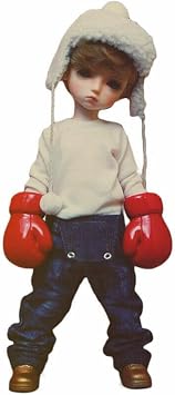 Meeler BJD Doll 1/6 Ball Joint Doll Boy 26cm SD Resin Sphere Joint Doll Handmade Cool Cute Boxing Boy Full Set Gift ,1 Doll + Eye + Face Makeup Head + Clothes + Shoes + Wig