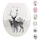 JOTOM Premium Quality Toilet Seat,Easy to Mount,Beautiful Printed Design Toilet Seats for Bathroom (Elk)