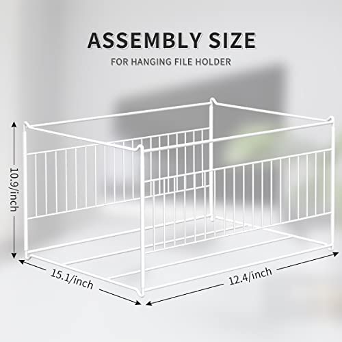Hanging File Folder Frame Letter/Legal Size, File Cabinet Organizer,Hanging File Folders Holder, Heavy Duty Desk Filing Box Inserts For Office, Home Use,Fast Assembly, Easily Moving (White) #TOP4
