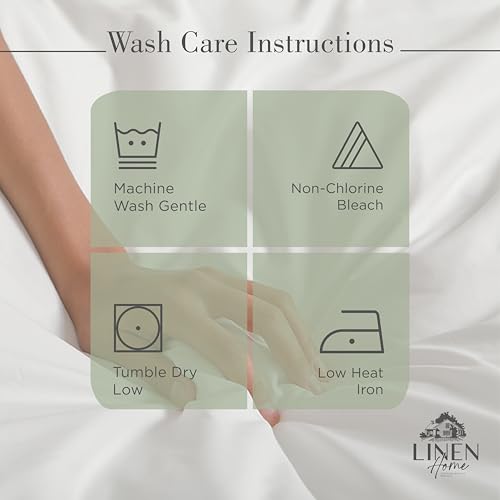 Image of Linen Home 2-Pack King Sheet Set, 100% Cotton Percale Bedding, 8-Piece Value Bundle, Deep Pocket Cooling Bed Sheets for Hot Sleepers, Breathable & Crisp Hotel Quality, Long-Staple Cotton, Oil Green