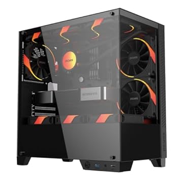 PCYES ForceField TWR Black Vulcan - GFFTWRBV: Gabinete Gamer Mid-tower com Vidro Temperado e Suporte para até 9 Fans de 120mm