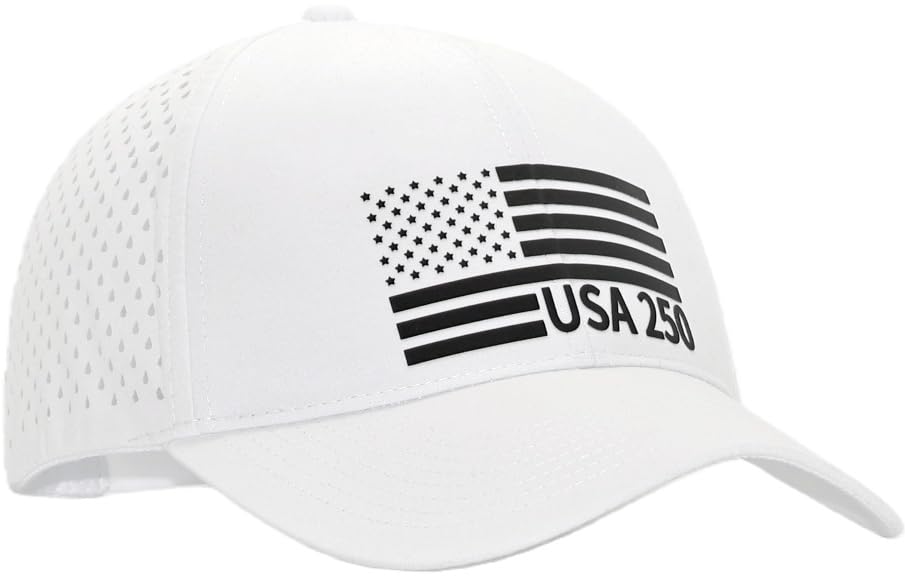 Image of 250th Anniversary USA Flag Hat, Laser Cut Breathable Mesh Patriotic Tactical Baseball Cap for Men Women, Fits OSFM&XXL Head