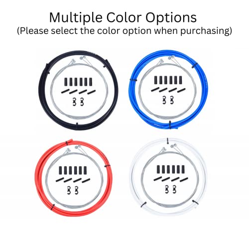 Juscycling Universal Bicycle Brake Housing Cable Kit For Bicycles -5 Color Options (Black) #TOP6