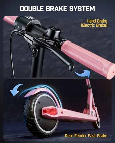 image for FanttikRide T9 Electric Scooter for Kids 4.3-5.6 ft, 7/10/12 MPH, LED 