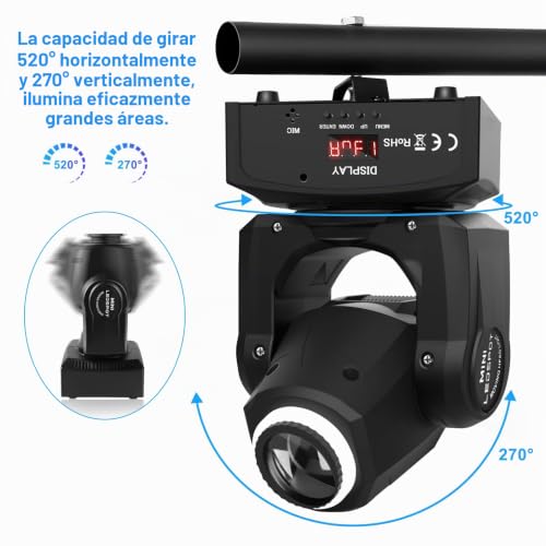 Miniatura 5 de Uking 50w Cabezas Moviles Led, Foco Led Para Discoteca Con 8 Modelos 8 Colores, 10 12 Canales, Iluminación De Escenarios Para Bar Club Show