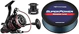 KastKing Sharky Baitfeeder III Spinning Fishing Reel,Size 5000 & KastKing Superpower Braided Fishing Line, Gray, 15 LB, 150 Yds
