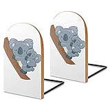 Cute Australia Koala Bear Decorative Bookends for Shelves Wooden Book Ends Organizer Print Bookend S