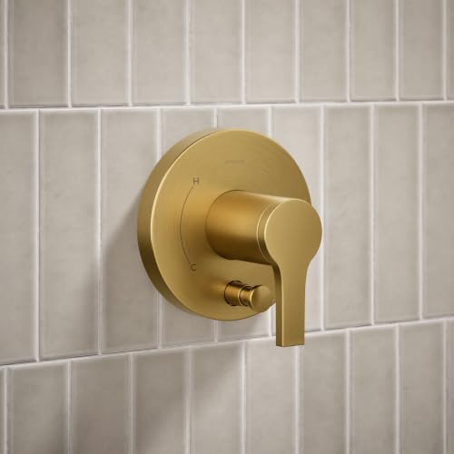 KOHLER TLS35326-4-2MB, Elate Rite-Temp Shower Trim Kit with Push-Button Diverter, Vibrant Brushed Moderne Brass, High-Quality Bathroom Fixture, Easy Installation (Without Showerhead) by Kohler Plumbing - Used condition - Image 3