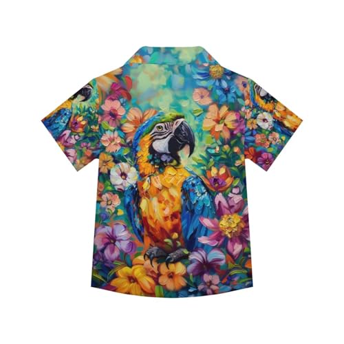 Image of PinUp Angel Funky Casual Hawaiian Shirt Kids Boys Girls Art Oil Painting Animal Pattern Short Sleeve Unisex Beach Shirt