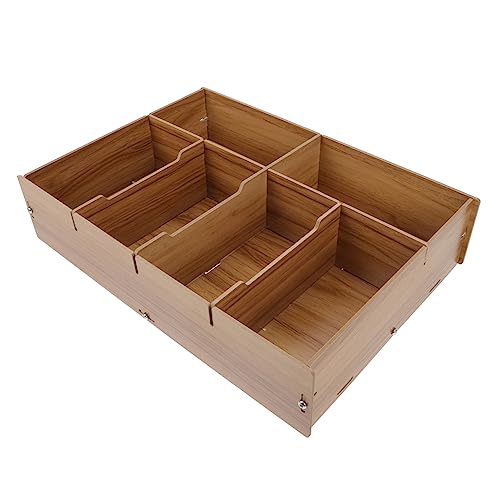 STOBOK Multi Grid Cash Storage Box Natural Desktop Storage Organizer Household Sundries Holder
