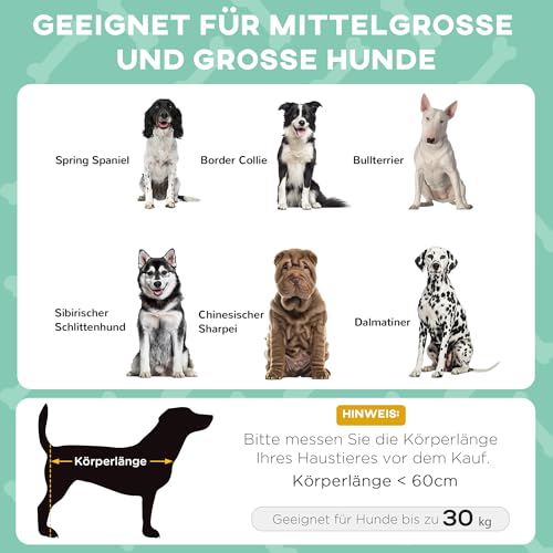 PawHut Erhöhtes Hundebett mit Baldachin, Haustierbett, Outdoor Hundeliege mit Dach, Atmungsaktiv, für große Hunde Hellgrau Oxford 91 x 76 x 89 cm