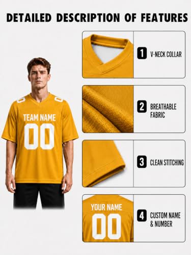 Image of Custom Replica Football Jersey with Name Number Logo
