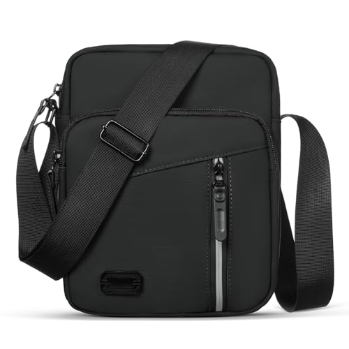 Aucuu Borsello Tracolla Casuale da Uomo, Borsa a Spalla di Grande Capacità, Messenger Impermeabile, Multitasche per Lavoro Viaggio Quotidiano