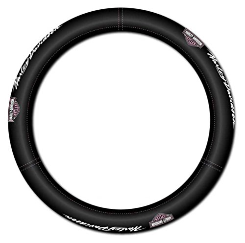Harley-Davidson Speed Grip Pink Bar & Shield Steering Wheel Cover, Black 6716