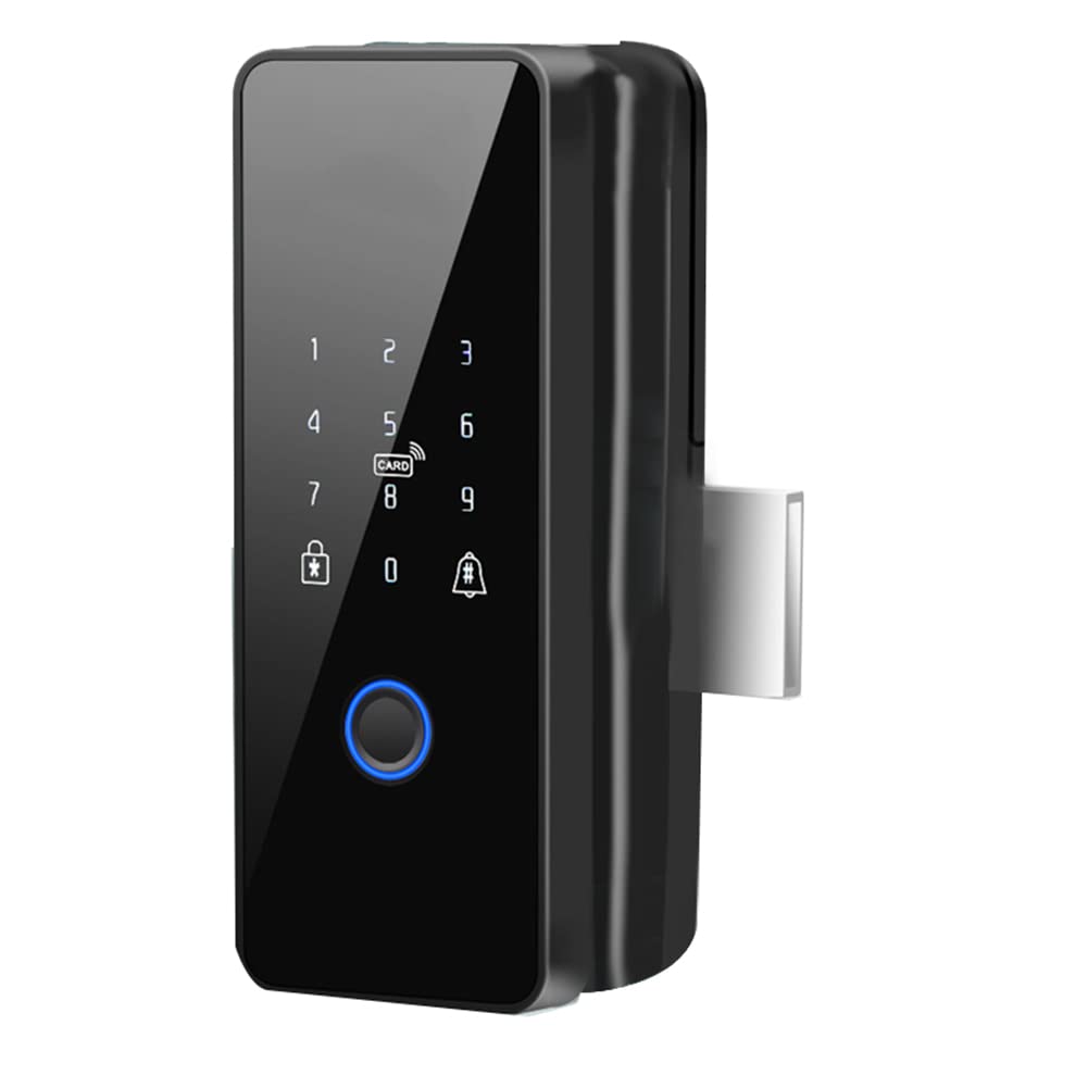 Tuya WiFi Smart Door Lock Fingerprint Electronic Rim Lock for Glass Door, 3