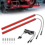 Turvysen 15 Inch LED Trailer Tail Brake Light Strips, 2 Pcs Universal Red Turn Signal Running Lights Bar, DC 12V Aluminum Brake Tail Light for Trailer Truck Camper Minivans Pickup RV