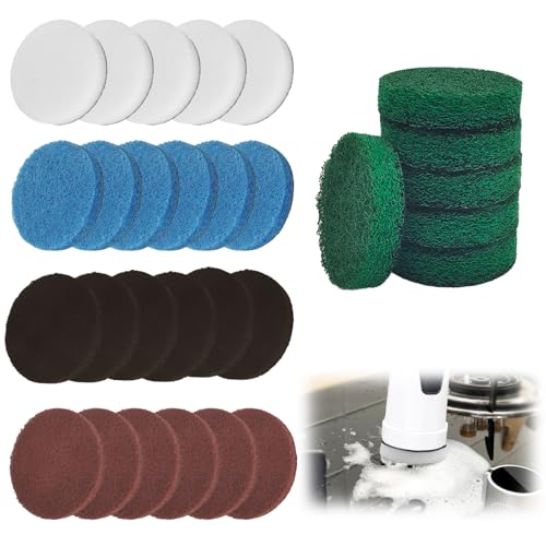 Lot de 30 Tampons de Nettoyage Brosse Électrique Bosch Home/Garden 6033 Brosse Nettoyage Universelle, 5 Couleurs Pad Mousse, Pad Haute Performance