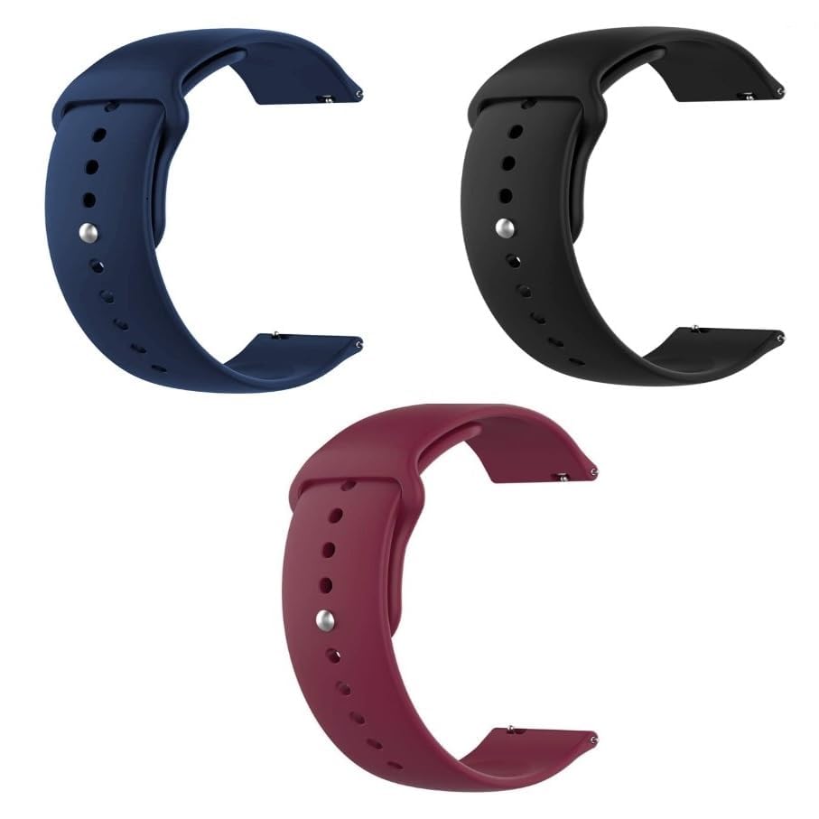 EDNITA 19mm Watch Straps Silicone Pin Lock for Noise Colorfit Pro 2, Noise Colorfit Pulse, Boat Storm Smart Watch, Boat Xtend Talk,Fireboltt Ninja 3/ Ninja 2 & 19mm All Watches-image-33