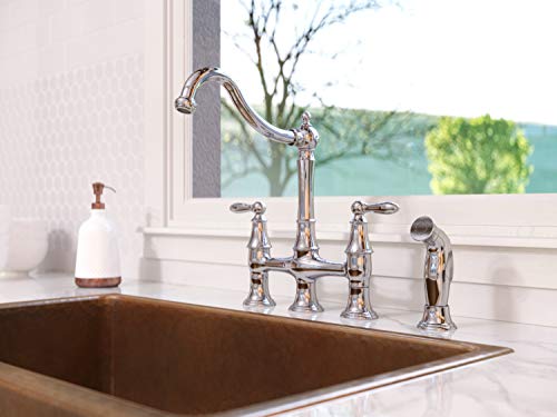 Pfister Courant Kitchen Faucet With Side Sprayer, 2-Handle, High Arc, Polished Chrome Finish, F0314Coc #TOP4