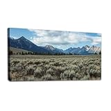 Large Wall Art Prints 20"x40" Mountain Challis National Forest Framed Canvas Wall Art Painting Artwork Poster Picture Wall Decor for Living Room Bedroom Hanging