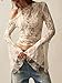 Floerns Women's Western Lace Flare Sleeve Crop Tops Boho Asymmetrical Collard Sheer Tops Light Khaki X-Large