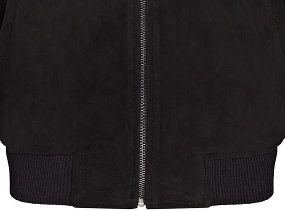 Infinity Leather Mens Soft Goat Suede MA-1 Varsity Bomber Jacket