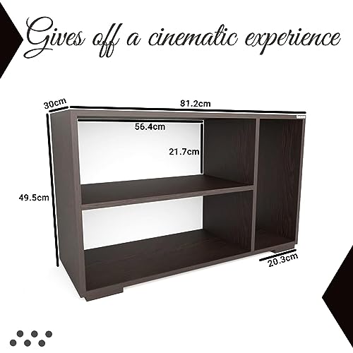 Image of ESTANTERIA Tv Cabinet for Living Room Engineered Wood TV Entertainment Unit Set Top Box Tv Stand Table /TV Cabinet with Shelves for Books & Dcor Display Unit Bed Living Room Upto (Walnut)