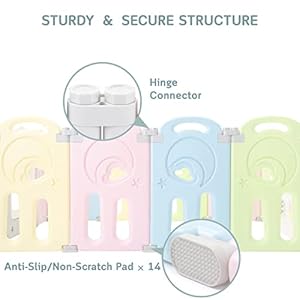 Fortella cloud castle foldable playpen baby safety play yard with whiteboard and activity wall indoors or outdoors multicolor 14 panel  urban country home decor