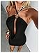 SHENHE Women's Sexy Halter Deep V Plunge Open Back O Ring Chain Ruched Bodycon Mini Dress Black Medium
