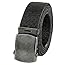 Canvas Web Belt Military Style Antique Silver Buckle/Tip Solid Color 50" Long (Charcoal)
