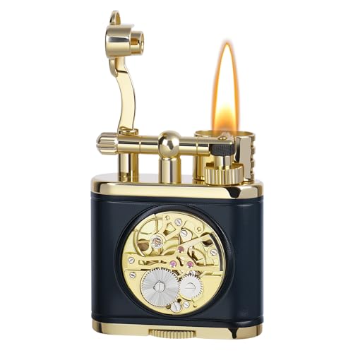 Encendedor vintage de cuero hecho a mano y diseño mecánico