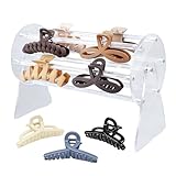 Junhonze Porta Mollette Capelli - Organizer Per Fermagli A Pinza - Organizer Per Fermagli Per Capelli In Acrilico Girevole A 360° - Espositore Per Cerchietti Per Capelli - Porta Cerchietti Bambina